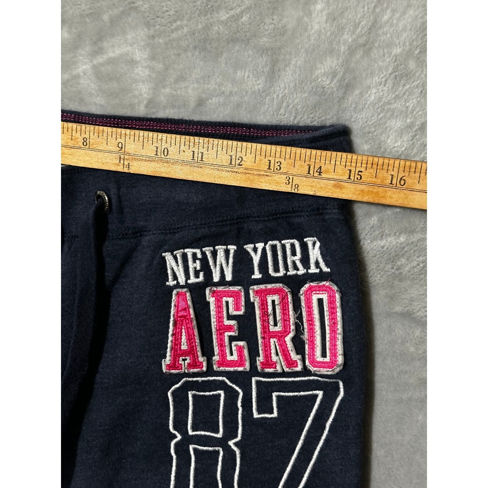 Aeropostale Womens Navy Blue Aero 87 Graphic Sweatpants Joggers Fleece M - Picture 5 of 9